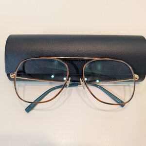 Stylish Gold and Brown Glasses with Case
